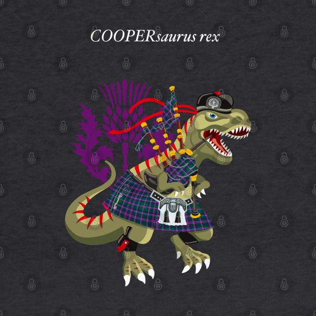 Clanosaurus COOPERsaurus Rex Cooper Family Tartan Plaid by BullShirtCo